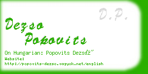 dezso popovits business card